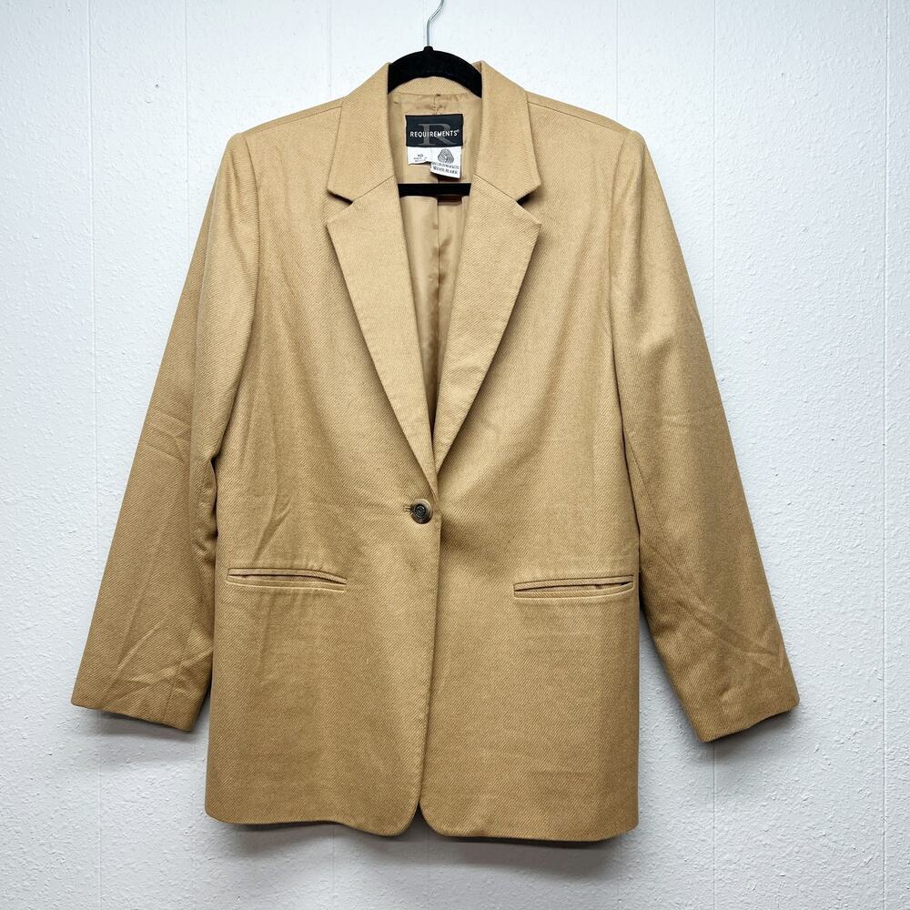 Vintage Requirements 100% Wool Blazer Womens 10 Old Money Career Office Business